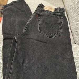 VINTAGE MENS 90’s LEVIS 545 LOOSE FIT MARBLED BLACK ZIP FLY JEANS SZ 32x38‎